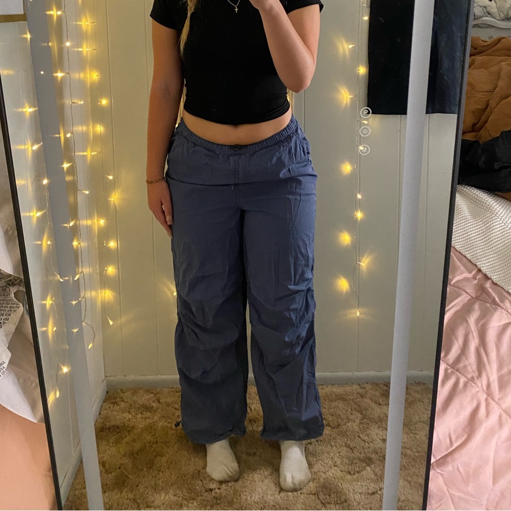 blue parachute pants!